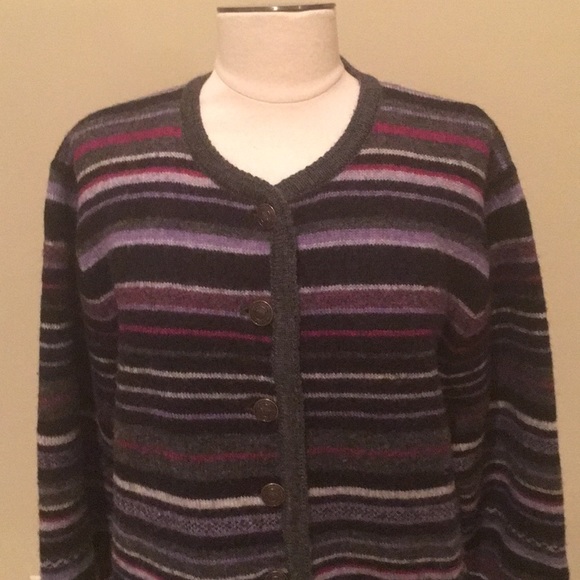 Tally Ho Petite Large Wool Cardigan Sweater Top - Picture 2 of 8